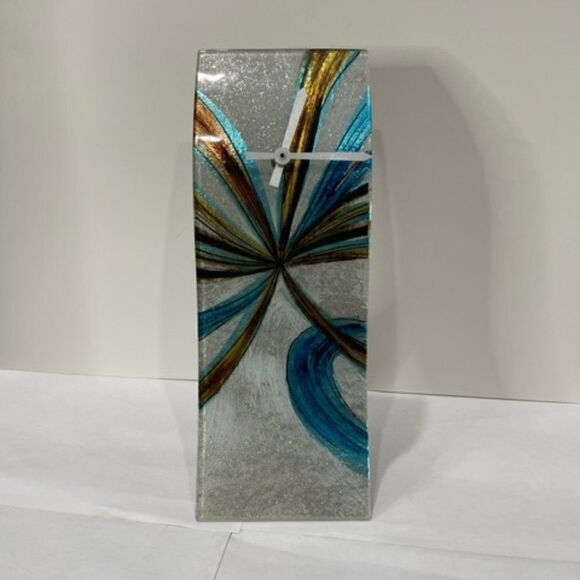 AngelStar Cozenza Collection Metallic White Blue Brown Desk Easel Clock-11.5" - Picture 1 of 7